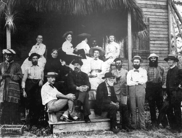 Group on the steps of Kirk Munroe and Mary Barr Munroe's house in Coconut Grove; source: wikipedia.org