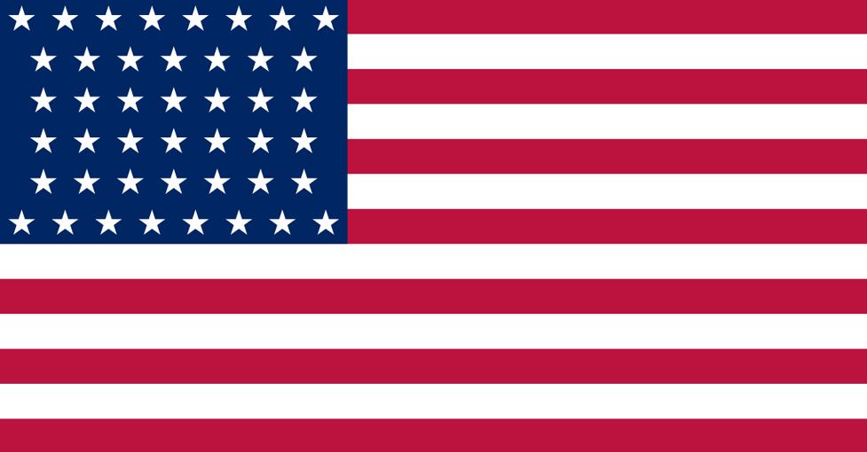 U.S. Flag in 1892 with 44 stars
