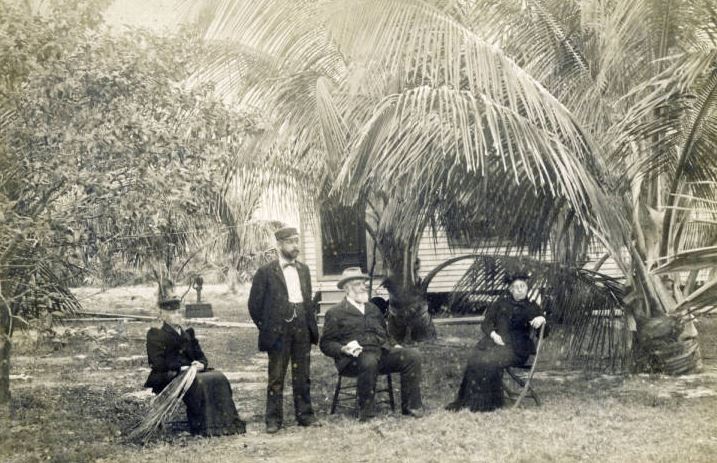 T.B. Asten and group at boat house; source: University of Miami Libraries Special Collections