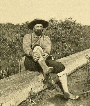 Ed Brewer on Key Largo, 1896; source: Across the Everglades, by Hugh Laussat Willoughby