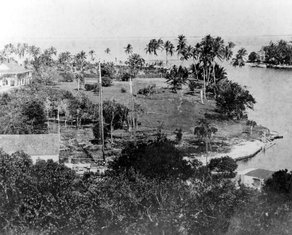 Fort Dallas at the mouth of the Miami River; source: State Archives of Florida, Florida Memory