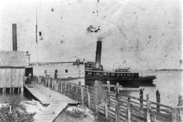 Steamship at wharf - Punta Rassa; source: State Archives of Florida, Florida Memory