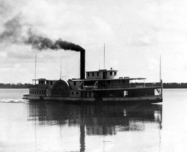 Sidewheel steamer Rockledge on Indian River, 1888; source: State Archives of Florida, Florida Memory