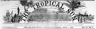 Tropical Sun masthead, April 7, 1892