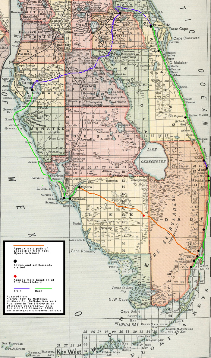 Map of Florida from Library Atlas of Modern Geography, 1892; source: David Rumsey Map Collection